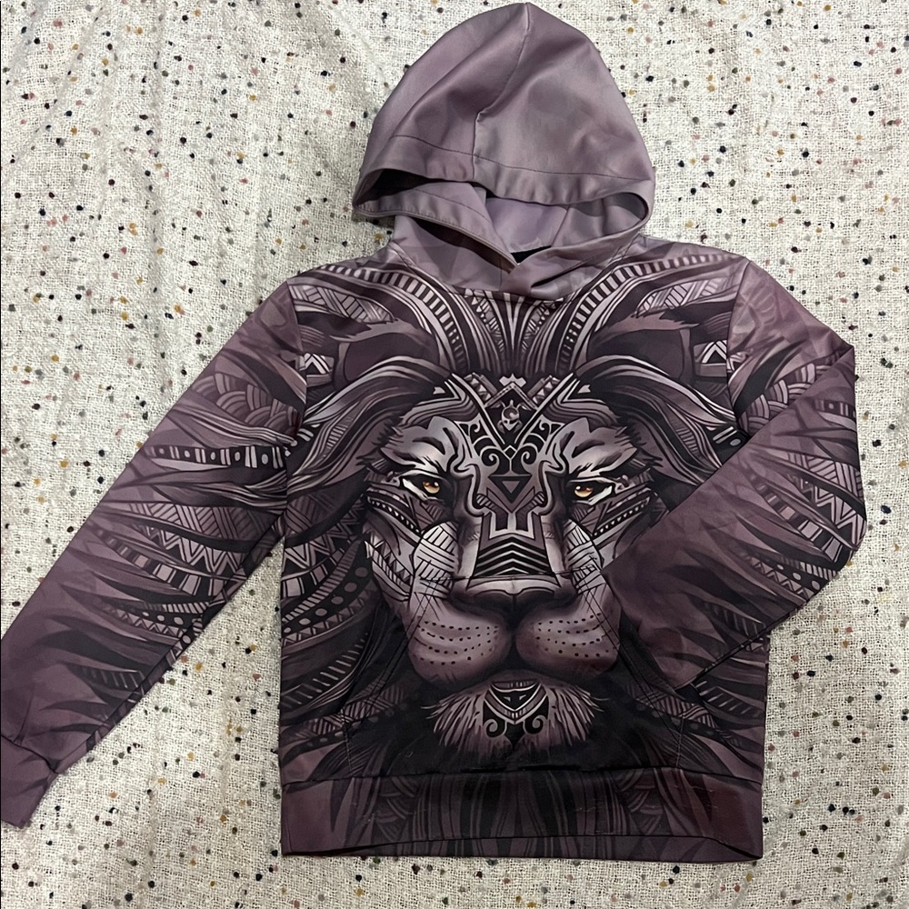 Kids Lion Graphic Hoodie size small